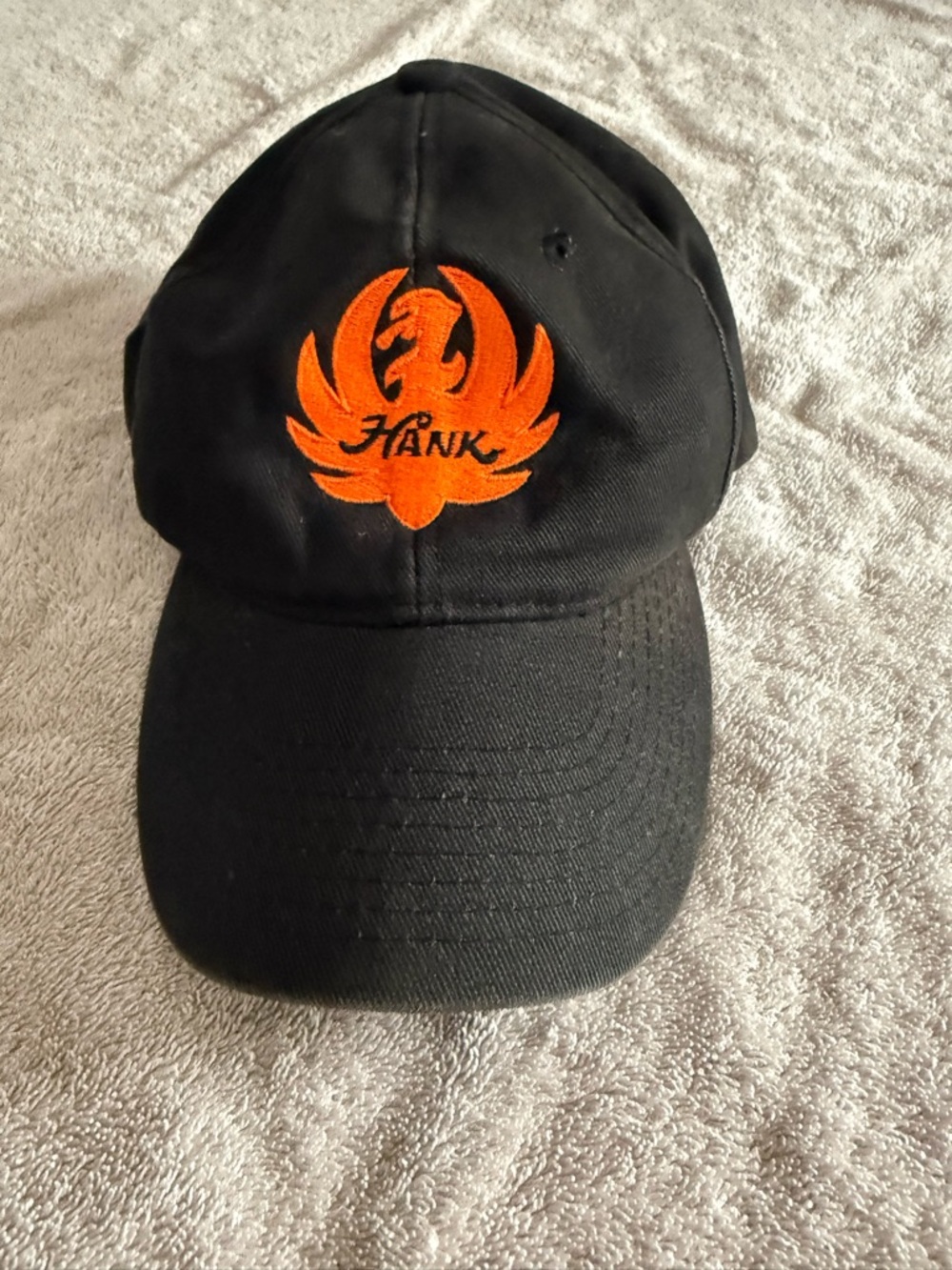 Vintage Hank Williams Jr Black Baseball Cap with Orange Embroidered